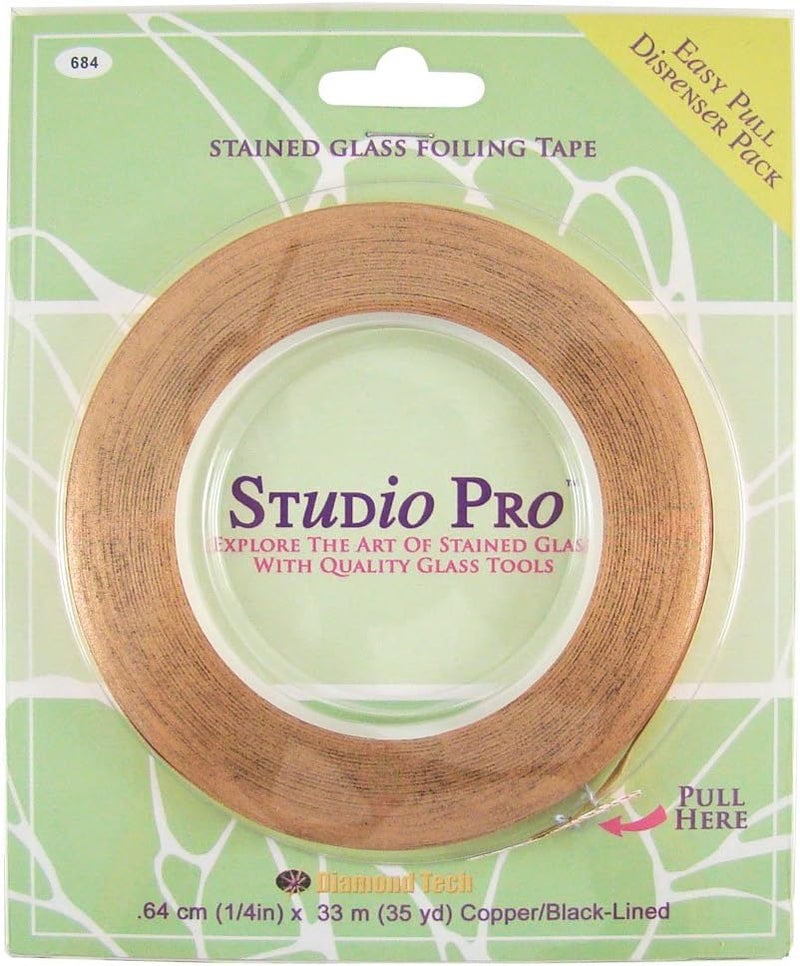 Studio Pro 1/4-Inch Black Lined Copper Foil Tape - 36 Yards